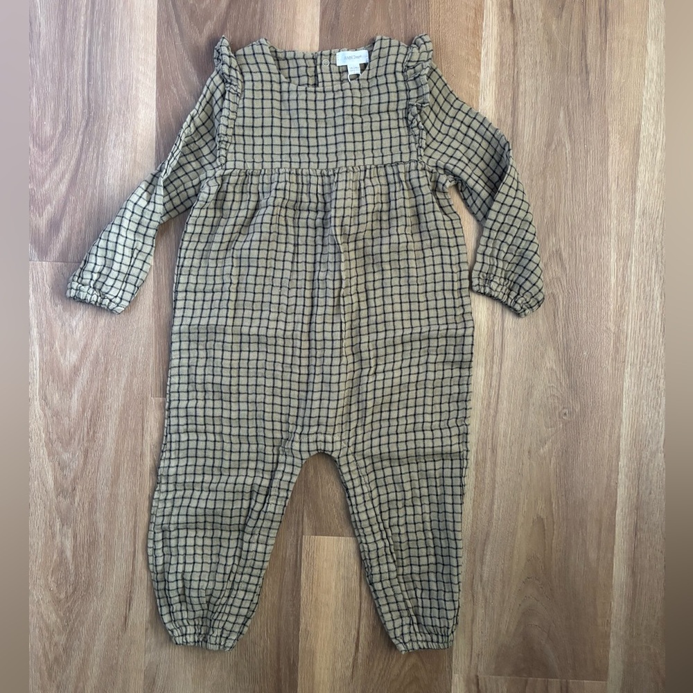 Angel Dear Tan and Black Checkered Baby Outfit